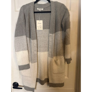Women's Miracle Colorblock Cardigan S Gray White